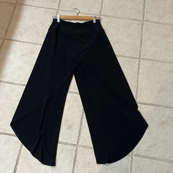 Joseph Ribkoff Black Wide-Leg Pants - Picture 1 of 7